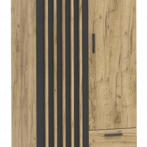 Szafa dwudrzwiowa sypialnia salon LOFT 2 szuflady półki drążek z lamelami