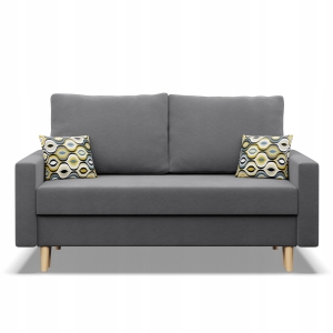 SOFA z Funkcją Spania ETNA Rozkładana KANAPA DWUOSOBOWA do Salonu Szara